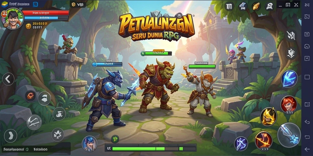 Screenshot V89 menampilkan aksi pertarungan memukau dalam dunia RPG.