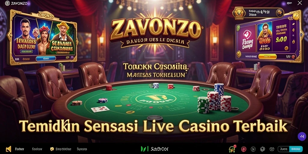 Tampilan gameplay Live Casino ZAVONZO yang mendebarkan dan interaktif.